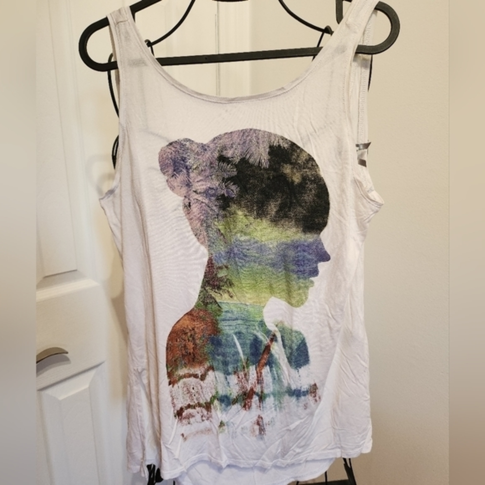 Open back graphic tank